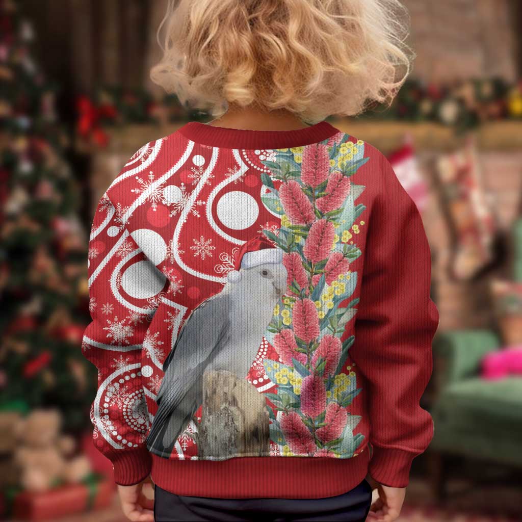 Blue Galah Mutation Christmas Australia Kid Ugly Christmas Sweater Falalalala Galalah Bottlebrush Red Aboriginal Art - Vibe Hoodie