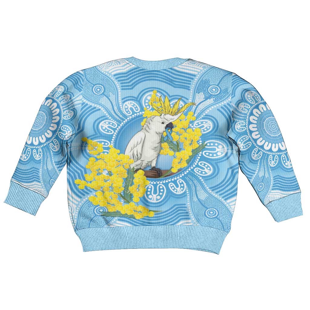 World Diabetes Day Australia Kid Ugly Christmas Sweater Yellow-crested Cockatoo Golden Wattle Aboriginal - Vibe Hoodie