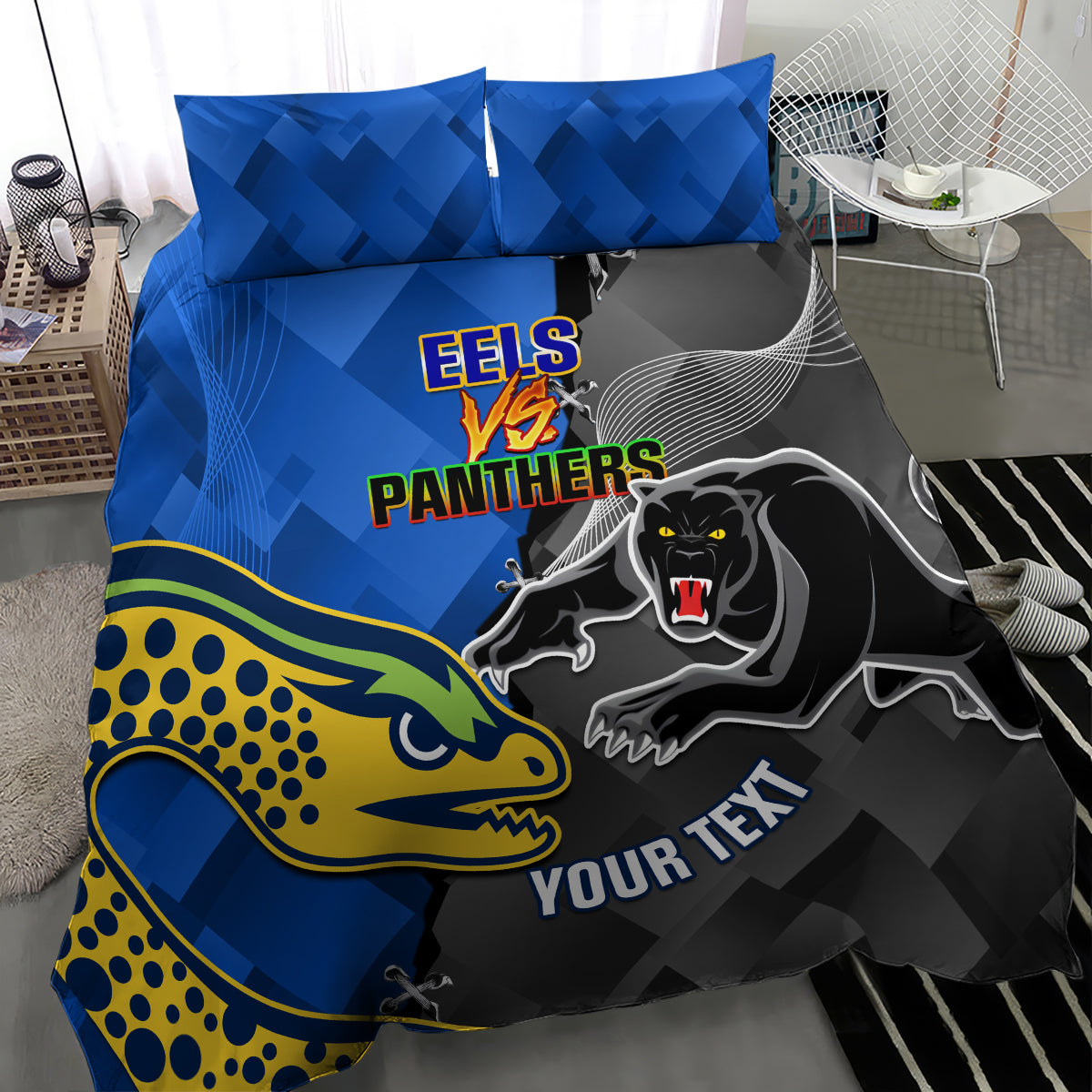 Panthers And Eels Bedding Set Sporty Version - Vibe Hoodie Shop