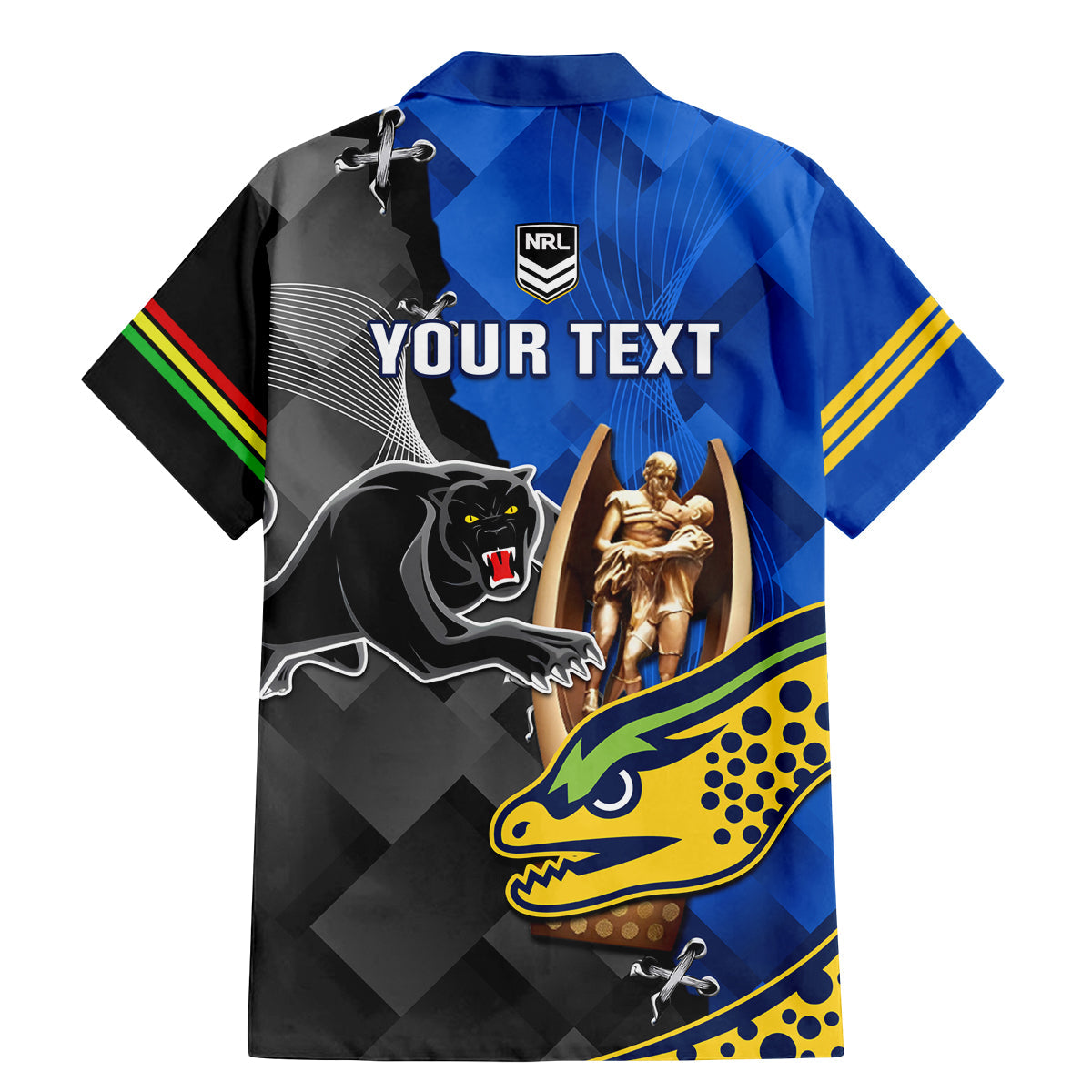 personalised-panthers-and-eels-family-matching-mermaid-dress-and-hawaiian-shirt-sporty-version
