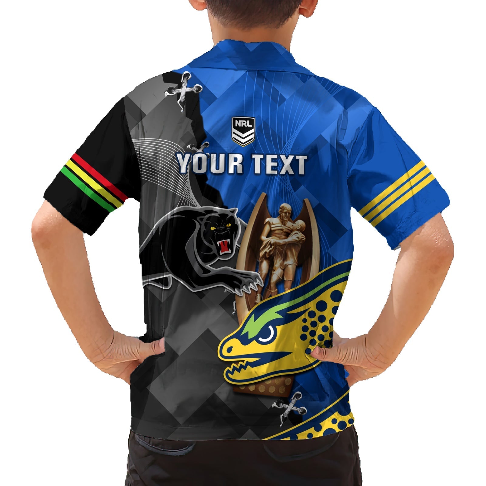 Personalised Panthers And Eels Hawaiian Shirt Sporty Version - Vibe Hoodie Shop