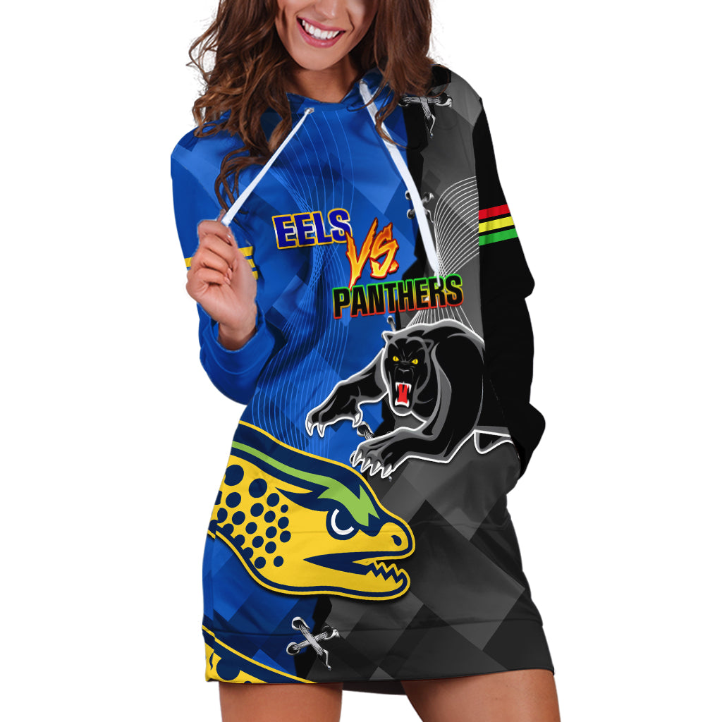 Personalised Panthers And Eels Hoodie Dress Sporty Version - Vibe Hoodie Shop
