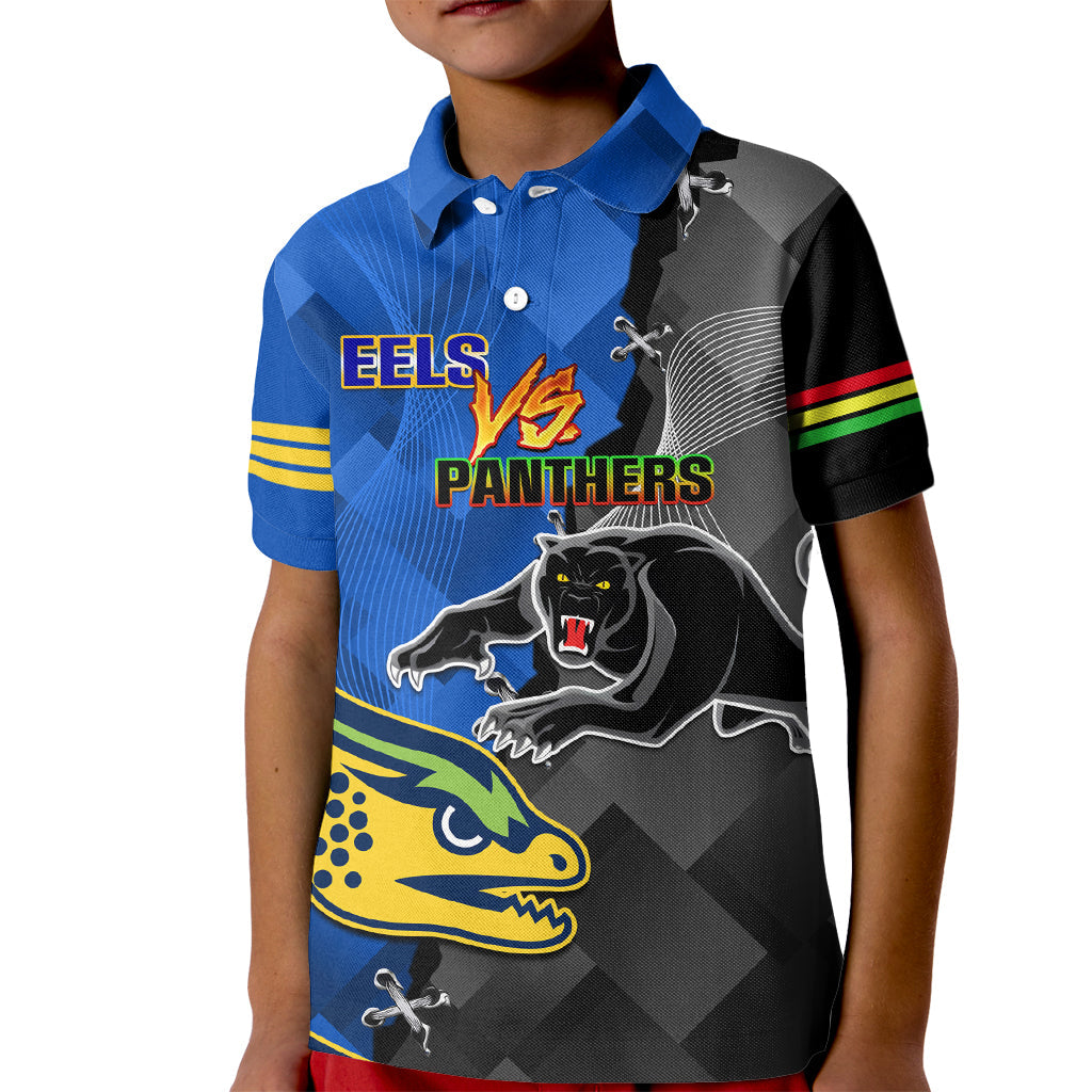Personalised Panthers And Eels Kid Polo Shirt Sporty Version - Vibe Hoodie Shop