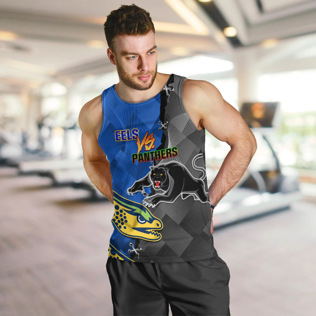 Personalised Panthers And Eels Men Tank Top Sporty Version - Vibe Hoodie Shop