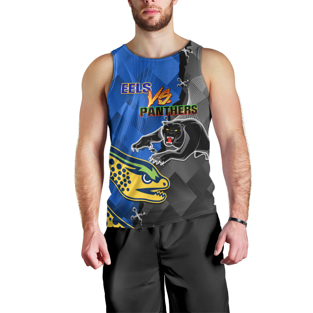 Personalised Panthers And Eels Men Tank Top Sporty Version - Vibe Hoodie Shop