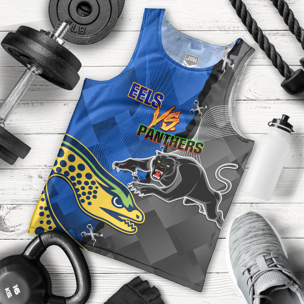 Personalised Panthers And Eels Men Tank Top Sporty Version - Vibe Hoodie Shop