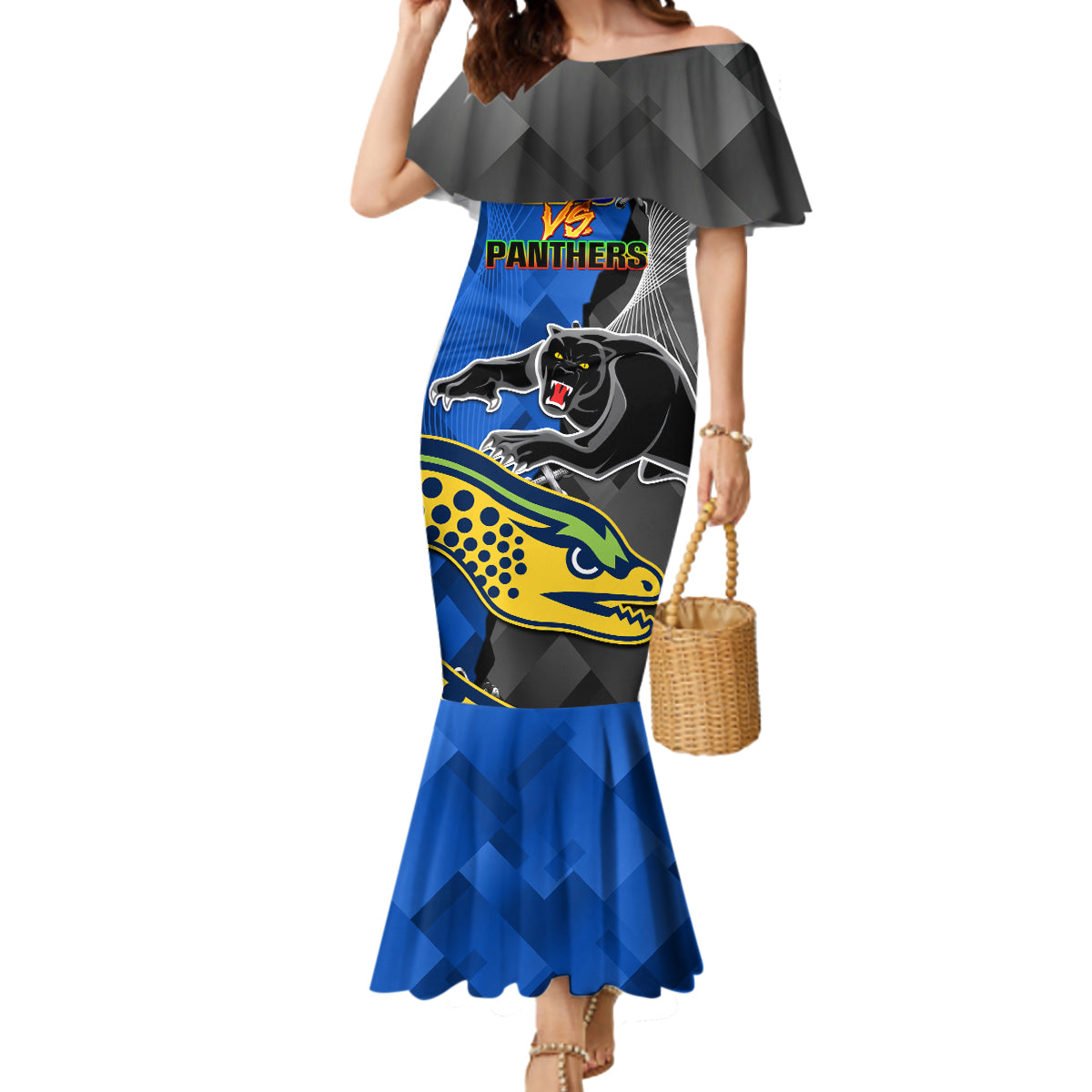 personalised-panthers-and-eels-mermaid-dress-sporty-version