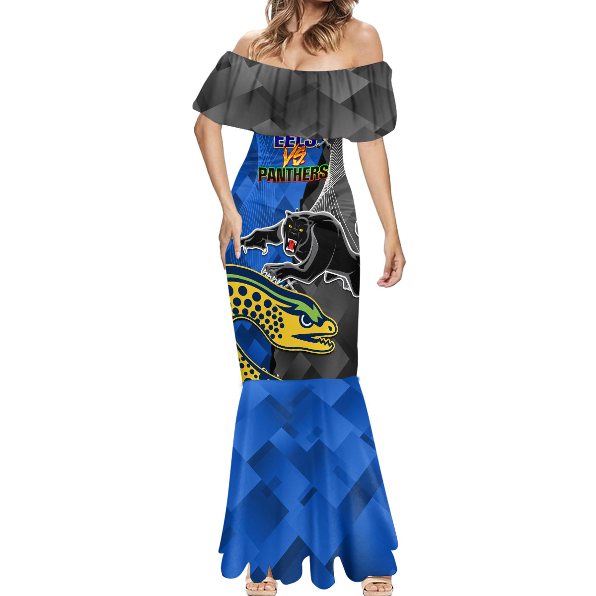 personalised-panthers-and-eels-mermaid-dress-sporty-version