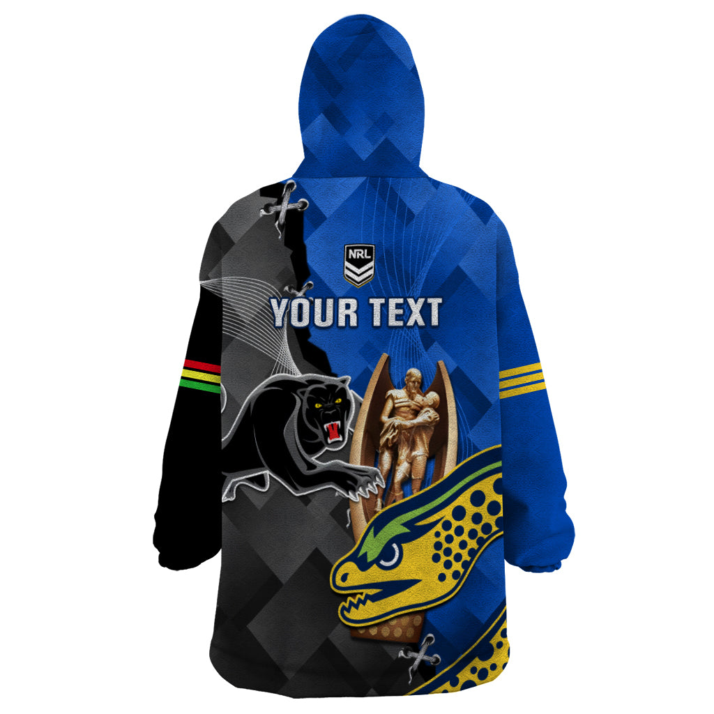 Personalised Panthers And Eels Wearable Blanket Hoodie Sporty Version - Vibe Hoodie Shop