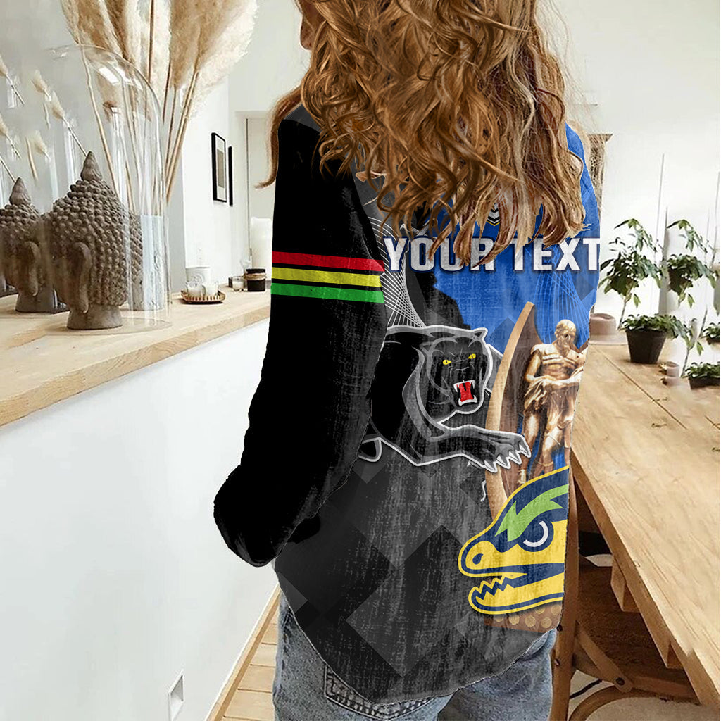 Personalised Panthers And Eels Women Casual Shirt Sporty Version - Vibe Hoodie Shop