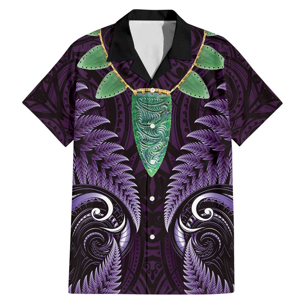 Aotearoa Pounamu Niho Family Matching Mermaid Dress and Hawaiian Shirt Silver Fern Mix Maori Pattern - Purple