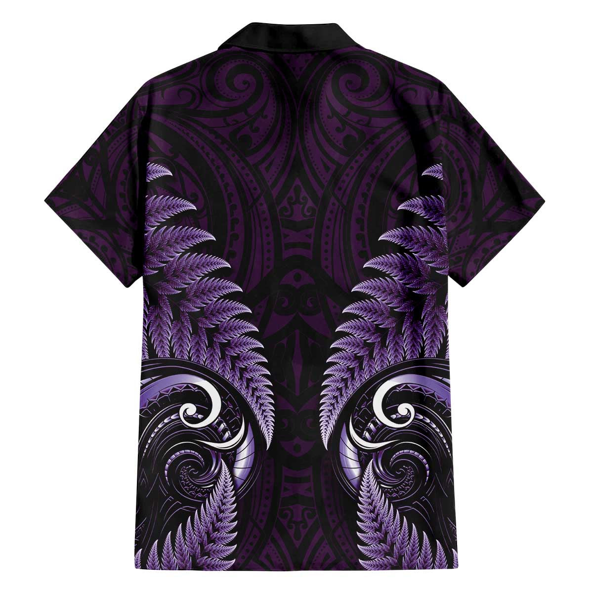 Aotearoa Pounamu Niho Family Matching Off The Shoulder Long Sleeve Dress and Hawaiian Shirt Silver Fern Mix Maori Pattern - Purple