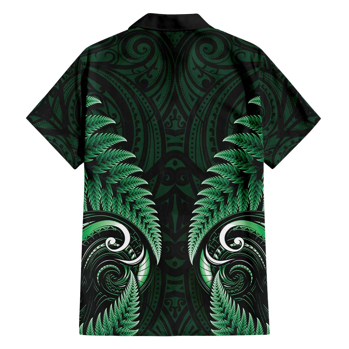 Aotearoa Pounamu Niho Family Matching Off The Shoulder Long Sleeve Dress and Hawaiian Shirt Silver Fern Mix Maori Pattern - Green