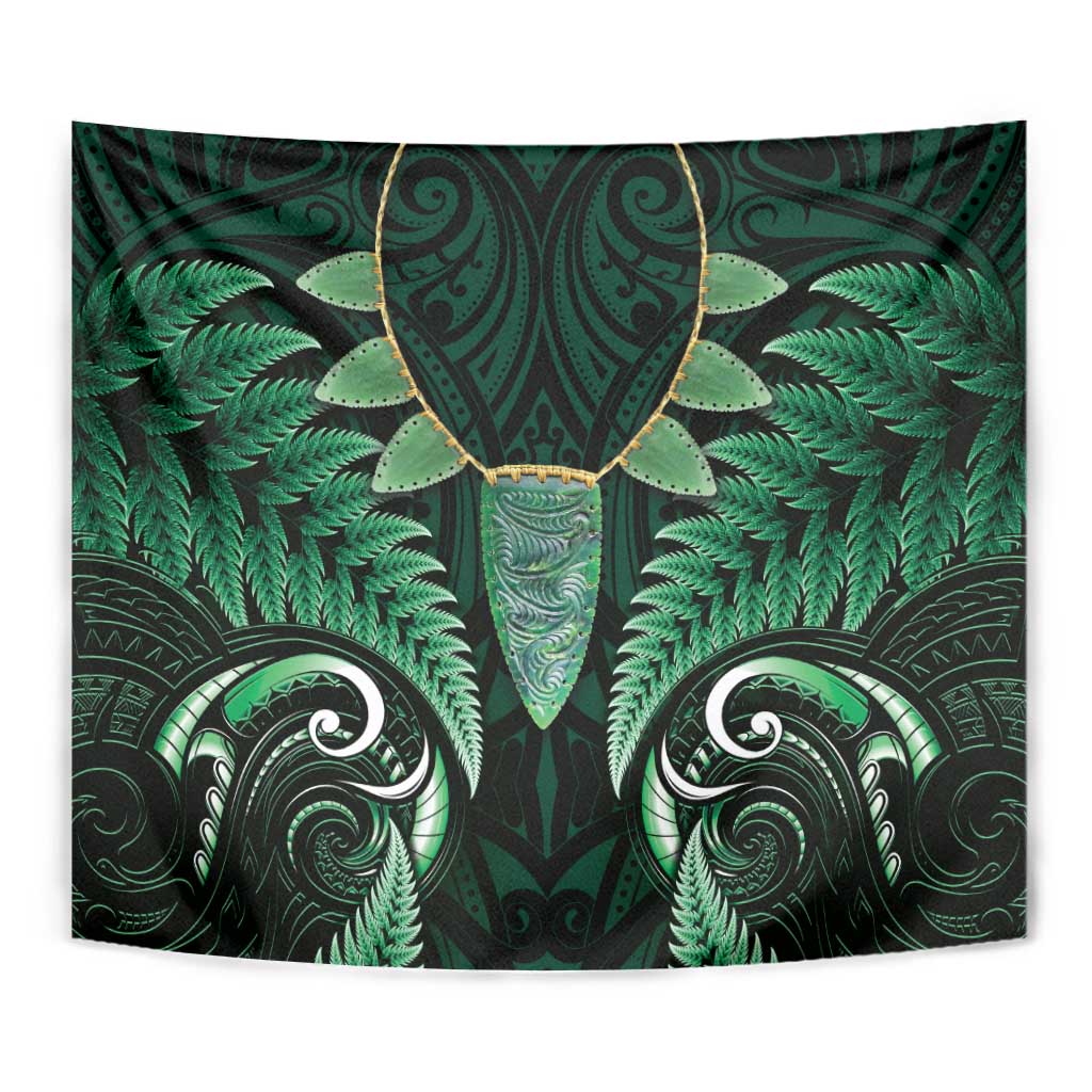 Aotearoa Pounamu Niho Tapestry Silver Fern Mix Maori Pattern - Green - Vibe Hoodie Shop