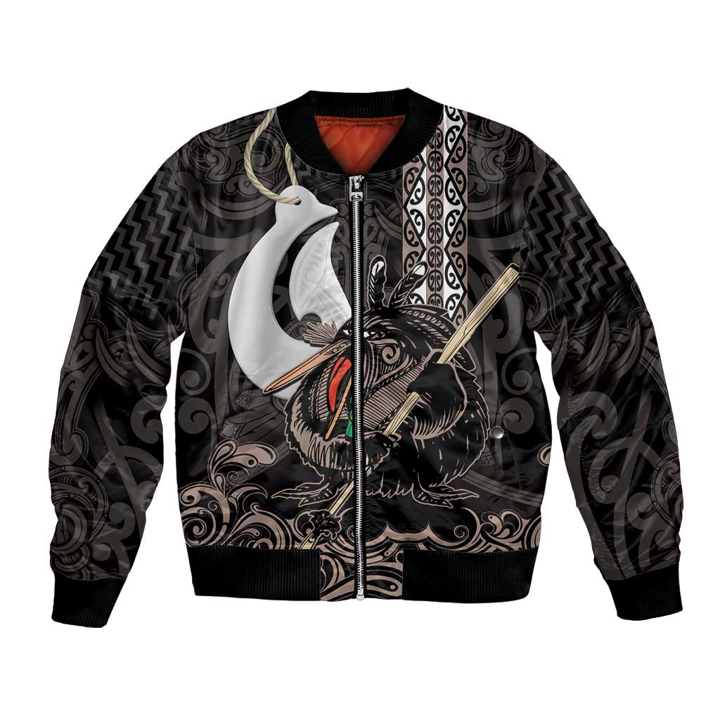 Aotearoa Hei Matau Bomber Jacket Haka Kiwi Mix Maori Mangopare - Vibe Hoodie Shop