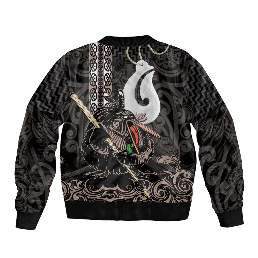 Aotearoa Hei Matau Bomber Jacket Haka Kiwi Mix Maori Mangopare - Vibe Hoodie Shop