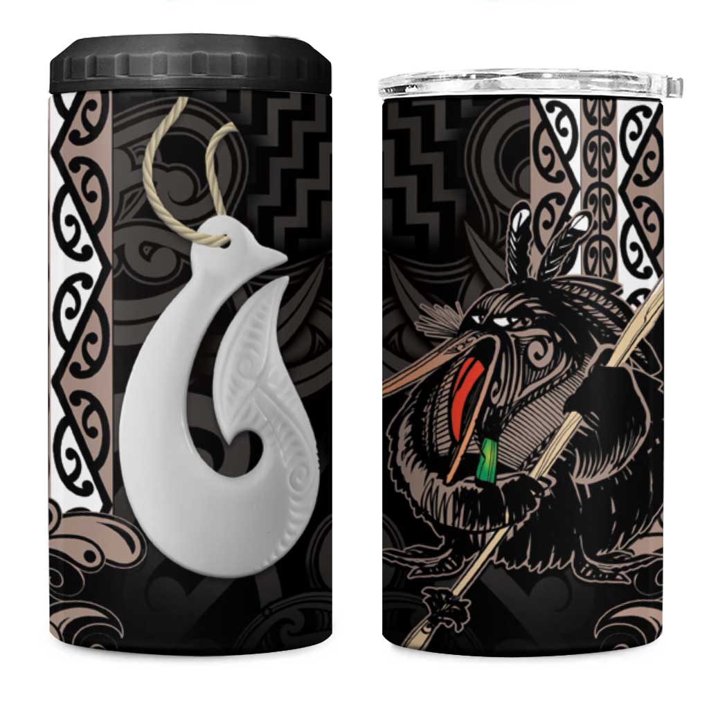 Aotearoa Hei Matau 4 in 1 Can Cooler Tumbler Haka Kiwi Mix Maori Mangopare