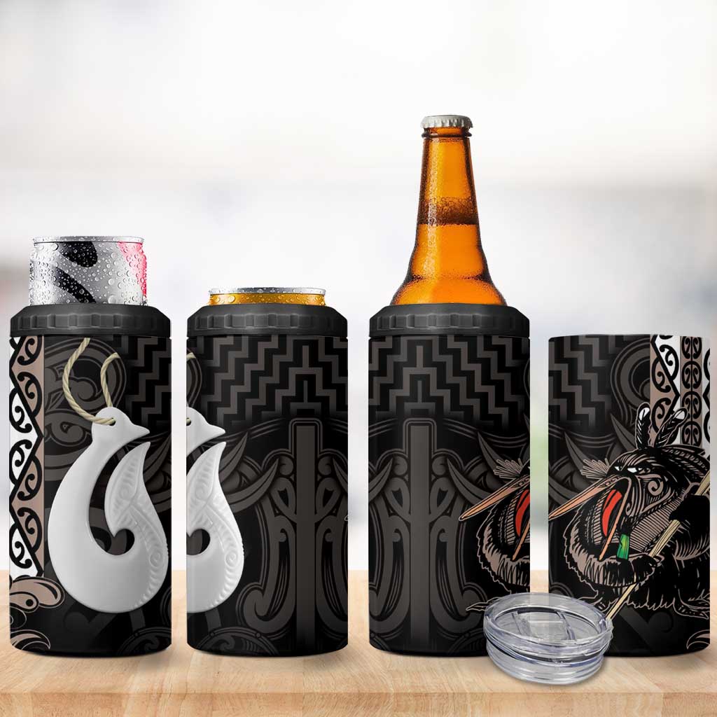 Aotearoa Hei Matau 4 in 1 Can Cooler Tumbler Haka Kiwi Mix Maori Mangopare