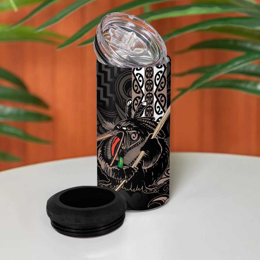 Aotearoa Hei Matau 4 in 1 Can Cooler Tumbler Haka Kiwi Mix Maori Mangopare