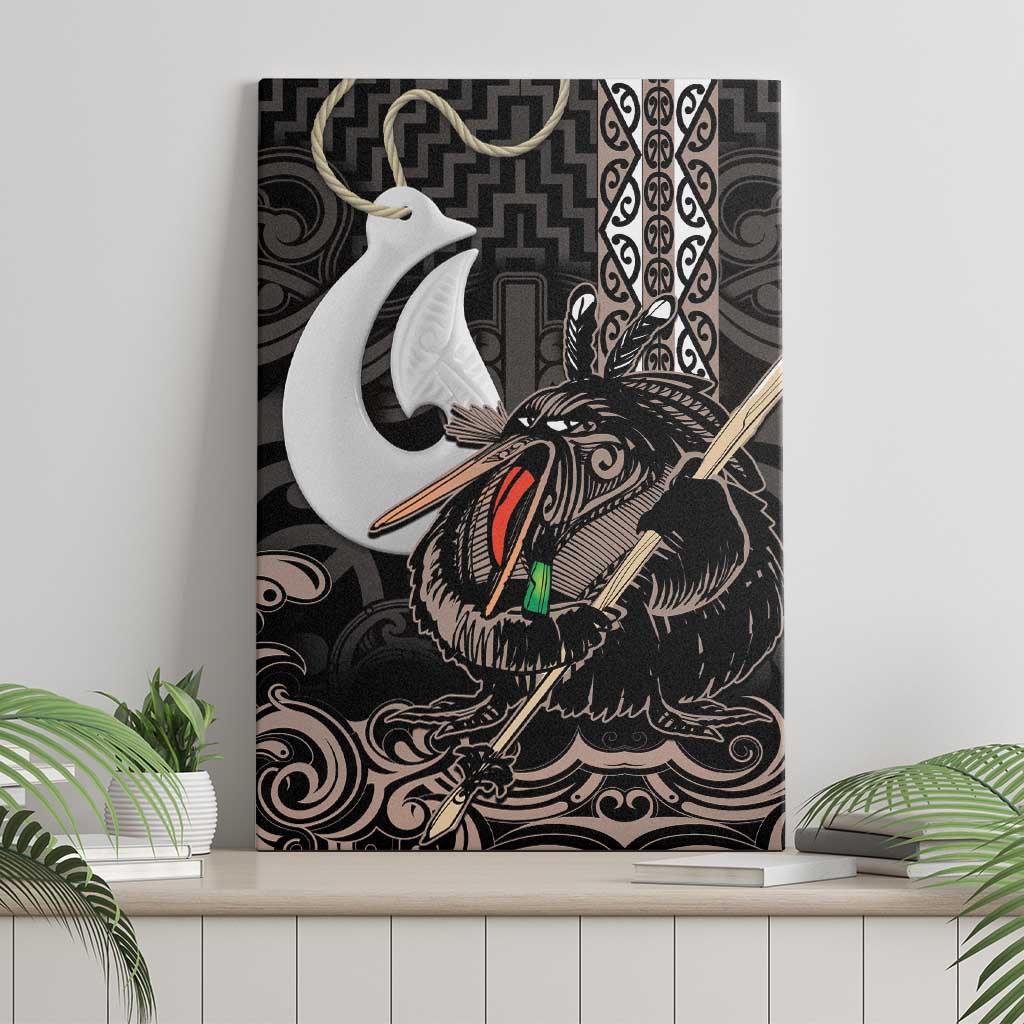 Aotearoa Hei Matau Canvas Wall Art Haka Kiwi Mix Maori Mangopare