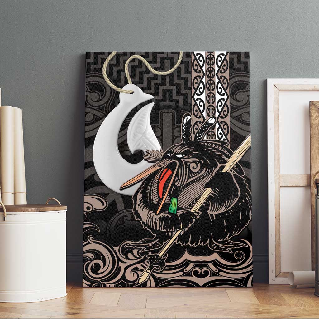 Aotearoa Hei Matau Canvas Wall Art Haka Kiwi Mix Maori Mangopare