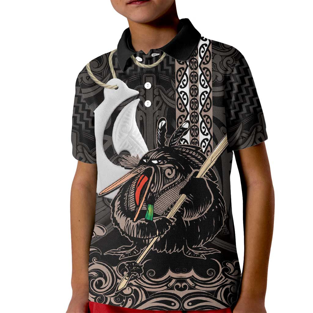 Aotearoa Hei Matau Kid Polo Shirt Haka Kiwi Mix Maori Mangopare - Vibe Hoodie Shop