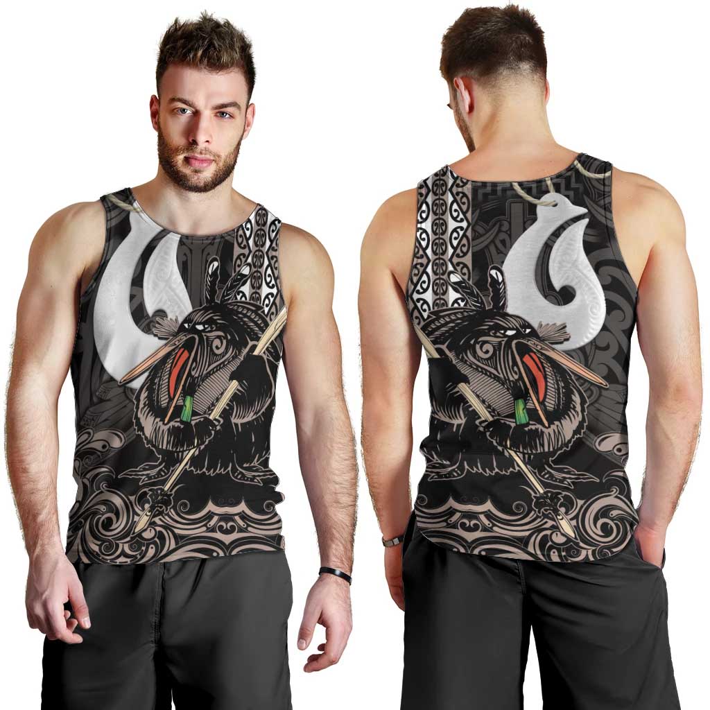 Aotearoa Hei Matau Men Tank Top Haka Kiwi Mix Maori Mangopare - Vibe Hoodie Shop