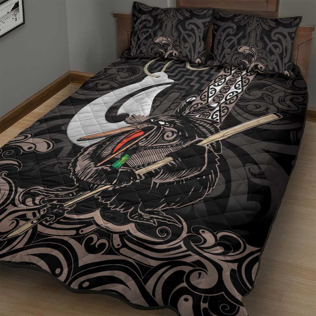 Aotearoa Hei Matau Quilt Bed Set Haka Kiwi Mix Maori Mangopare - Vibe Hoodie Shop