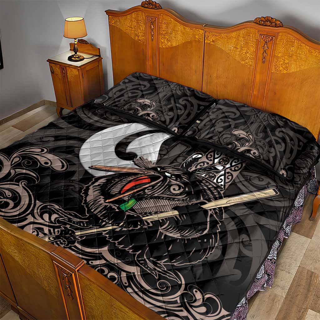 Aotearoa Hei Matau Quilt Bed Set Haka Kiwi Mix Maori Mangopare - Vibe Hoodie Shop