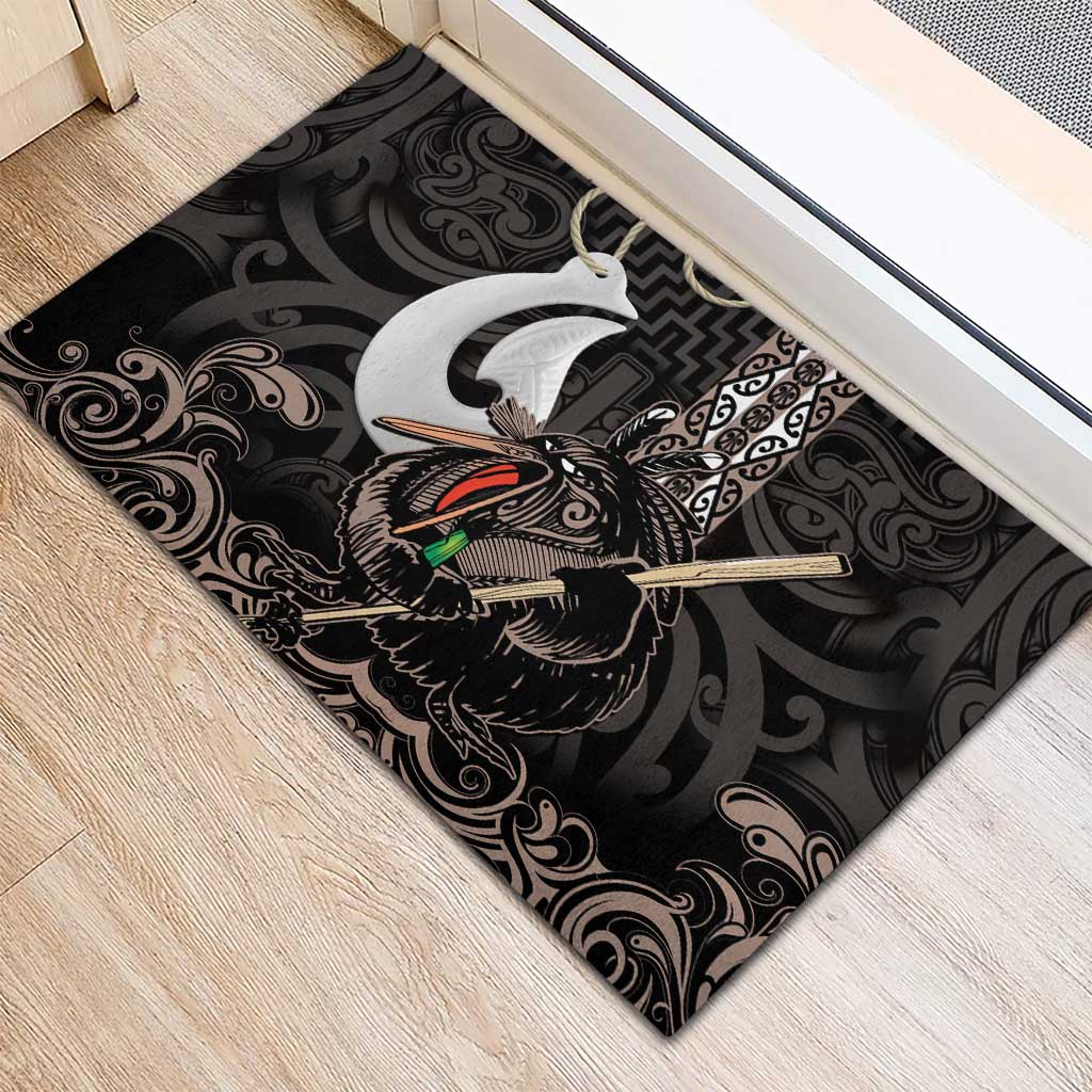 Aotearoa Hei Matau Rubber Doormat Haka Kiwi Mix Maori Mangopare