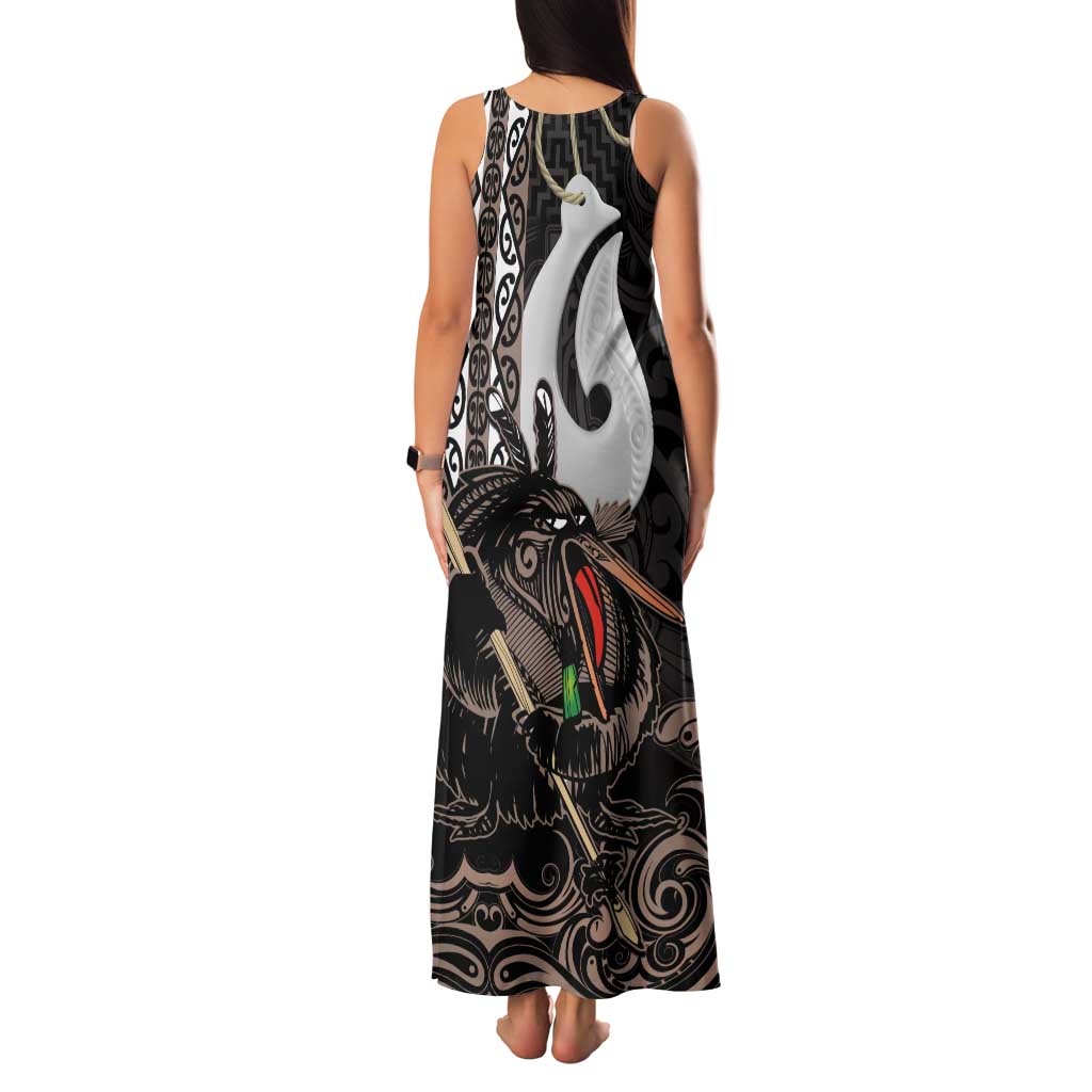 Aotearoa Hei Matau Tank Maxi Dress Haka Kiwi Mix Maori Mangopare