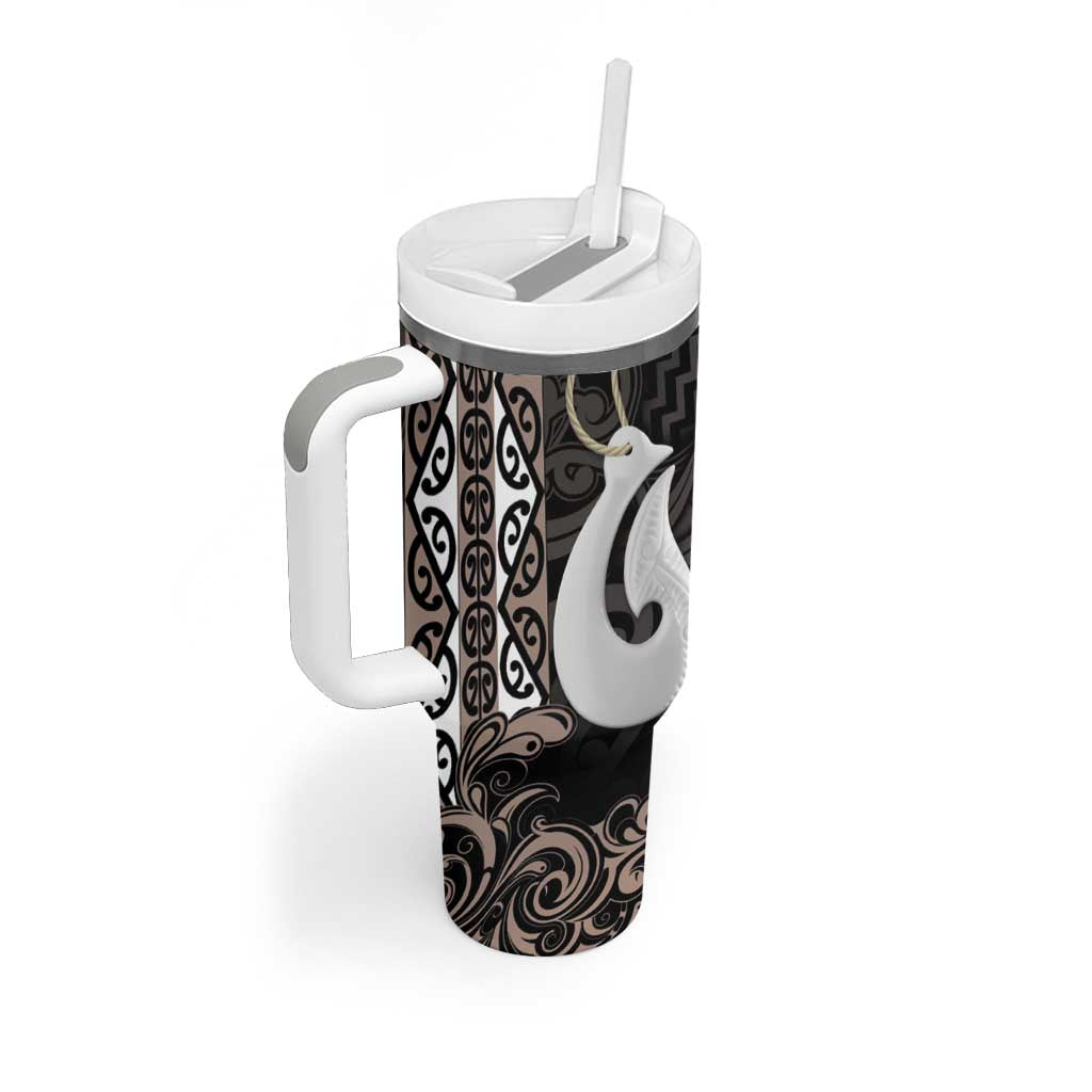 Aotearoa Hei Matau Tumbler With Handle Haka Kiwi Mix Maori Mangopare