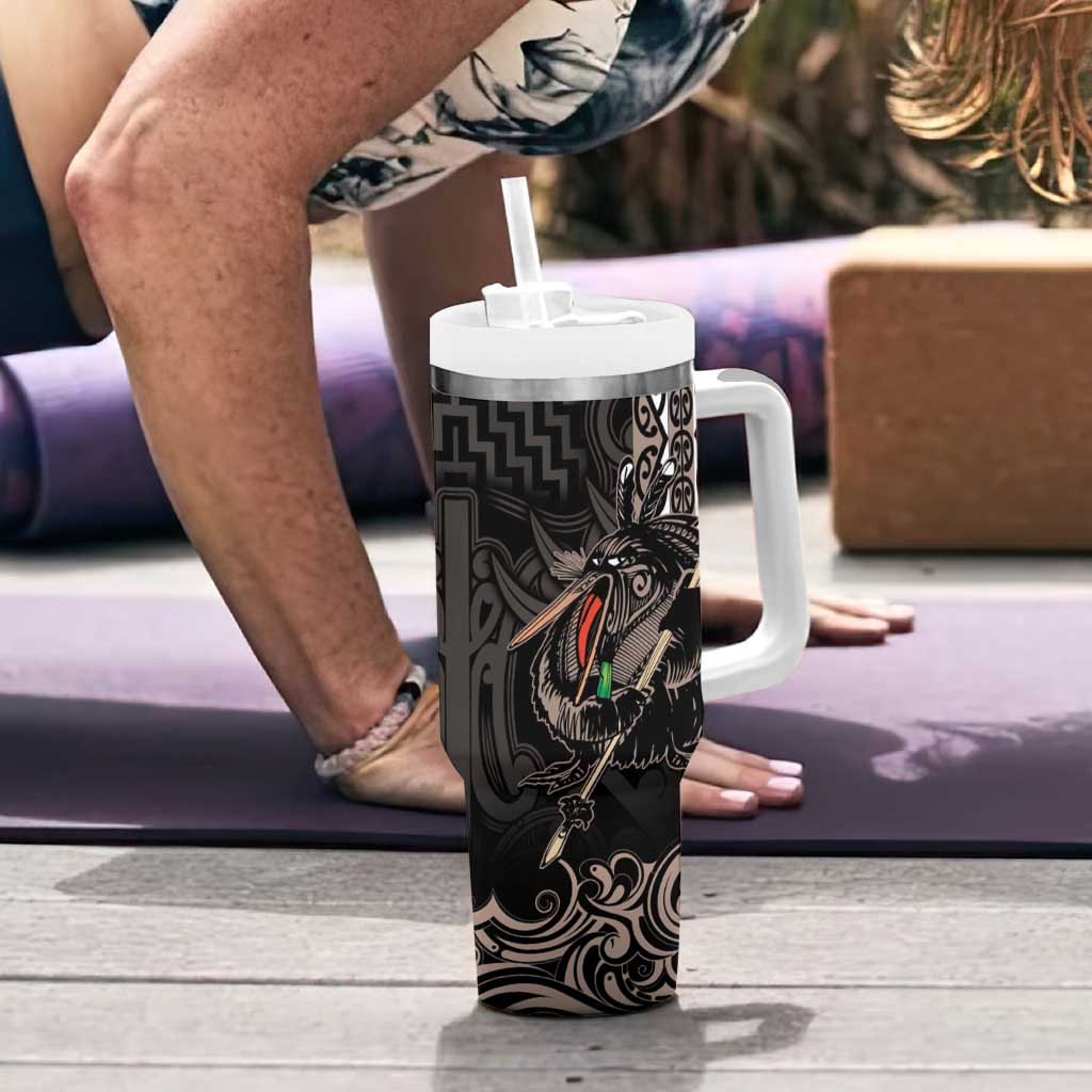 Aotearoa Hei Matau Tumbler With Handle Haka Kiwi Mix Maori Mangopare