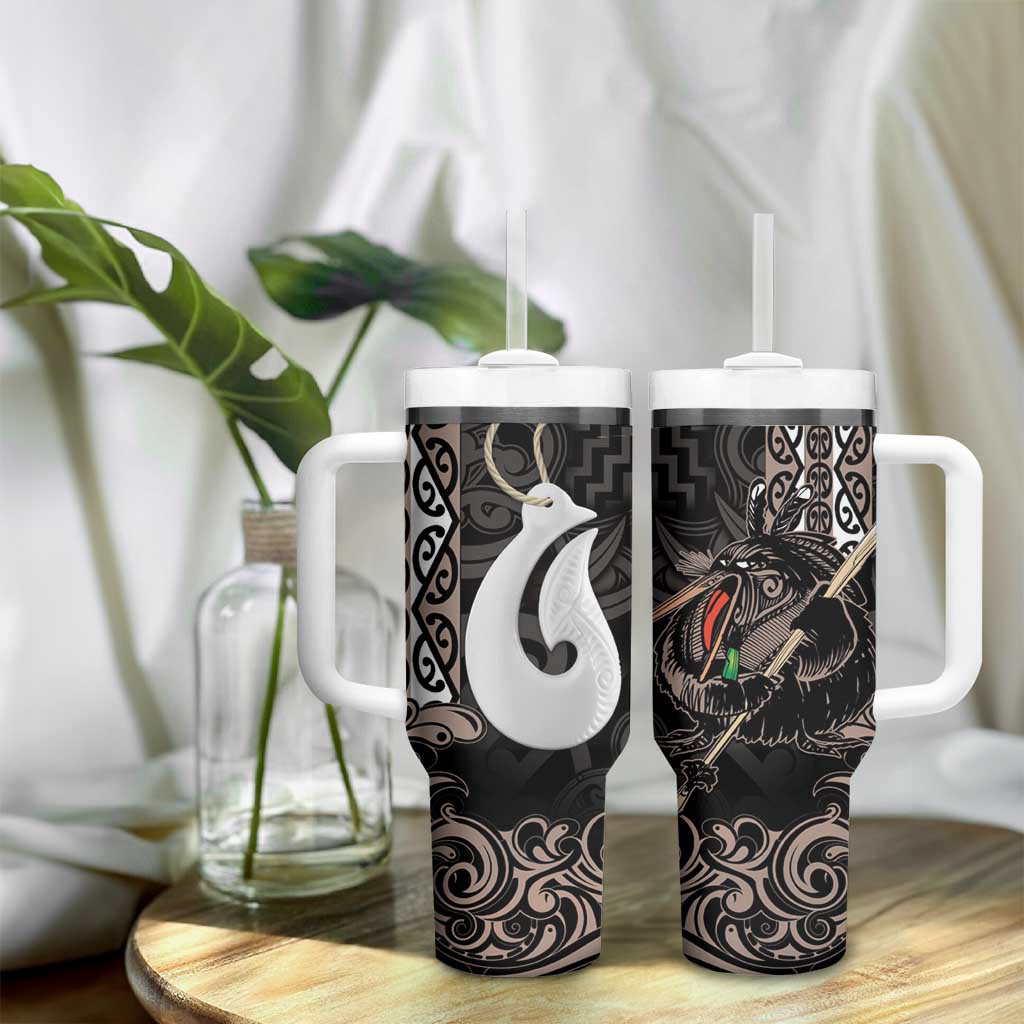 Aotearoa Hei Matau Tumbler With Handle Haka Kiwi Mix Maori Mangopare