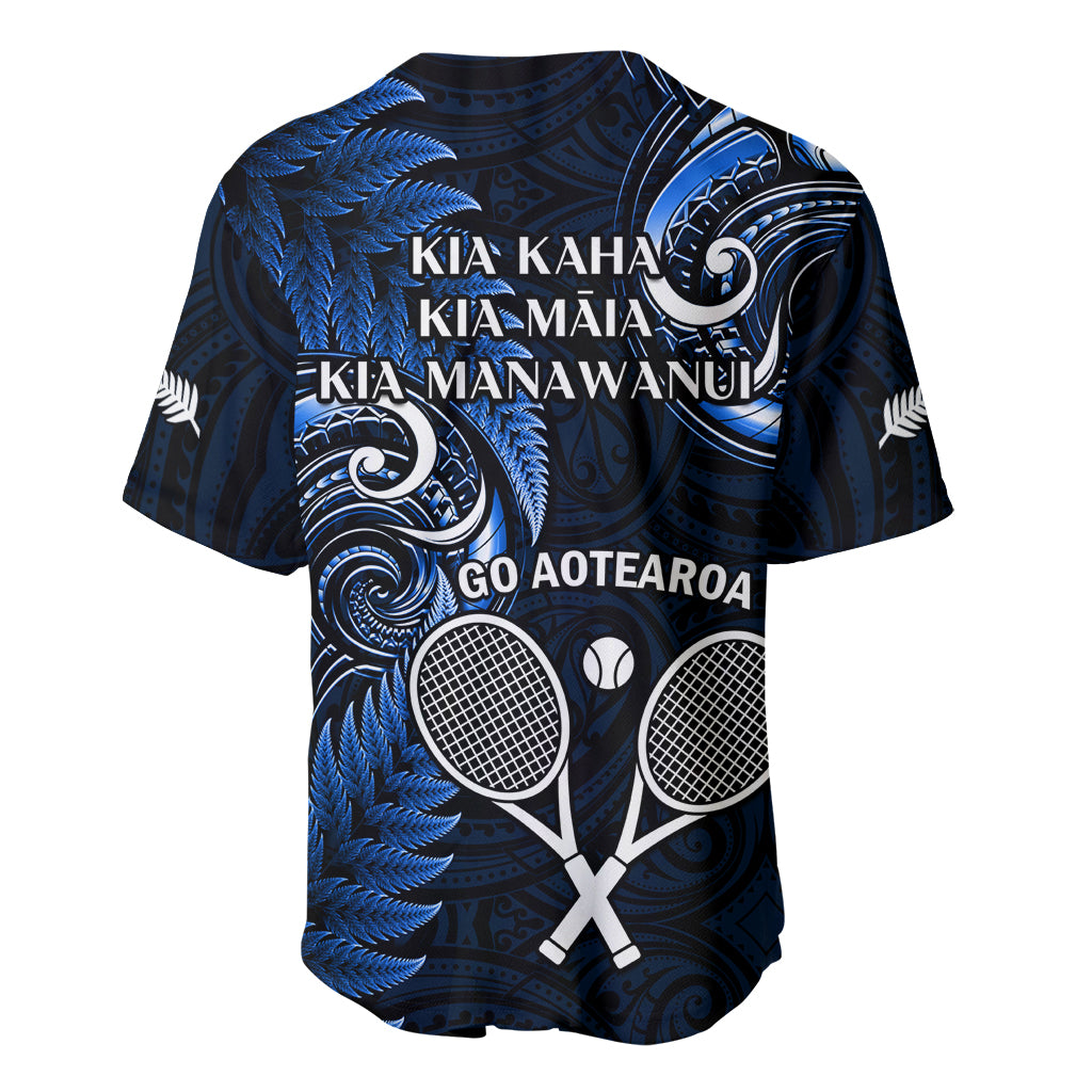 New Zealand Tiki Tennis Baseball Jersey 2024 Aotearoa Tenehi Maori Silver Fern - Blue - Vibe Hoodie Shop