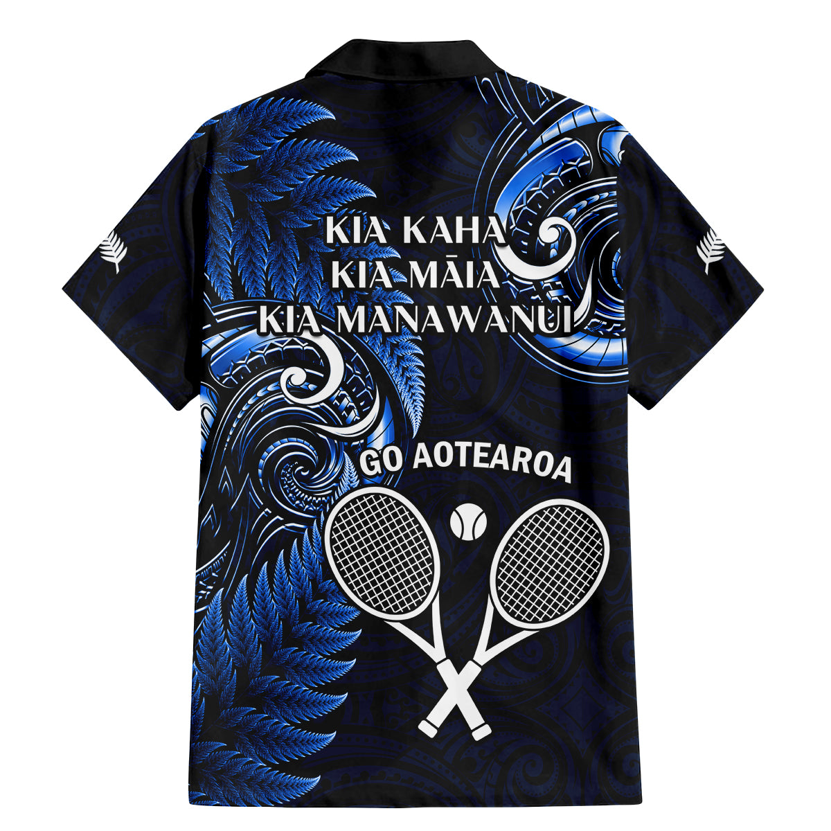 New Zealand Tiki Tennis Family Matching Mermaid Dress and Hawaiian Shirt 2024 Aotearoa Tenehi Maori Silver Fern - Blue