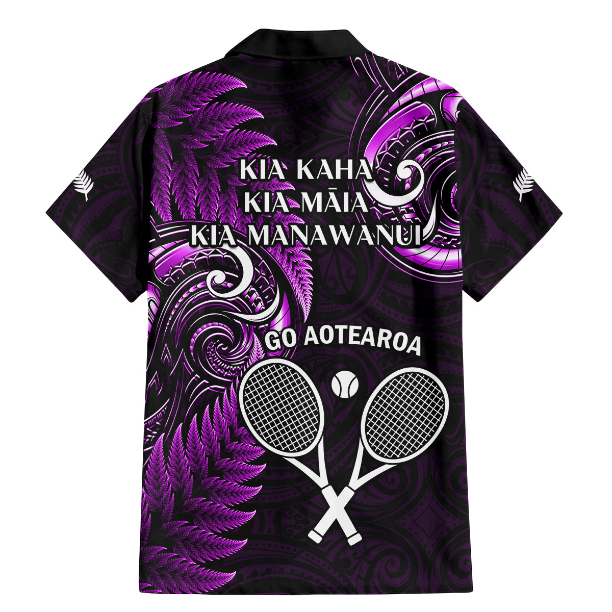 New Zealand Tiki Tennis Family Matching Mermaid Dress and Hawaiian Shirt 2024 Aotearoa Tenehi Maori Silver Fern - Purple