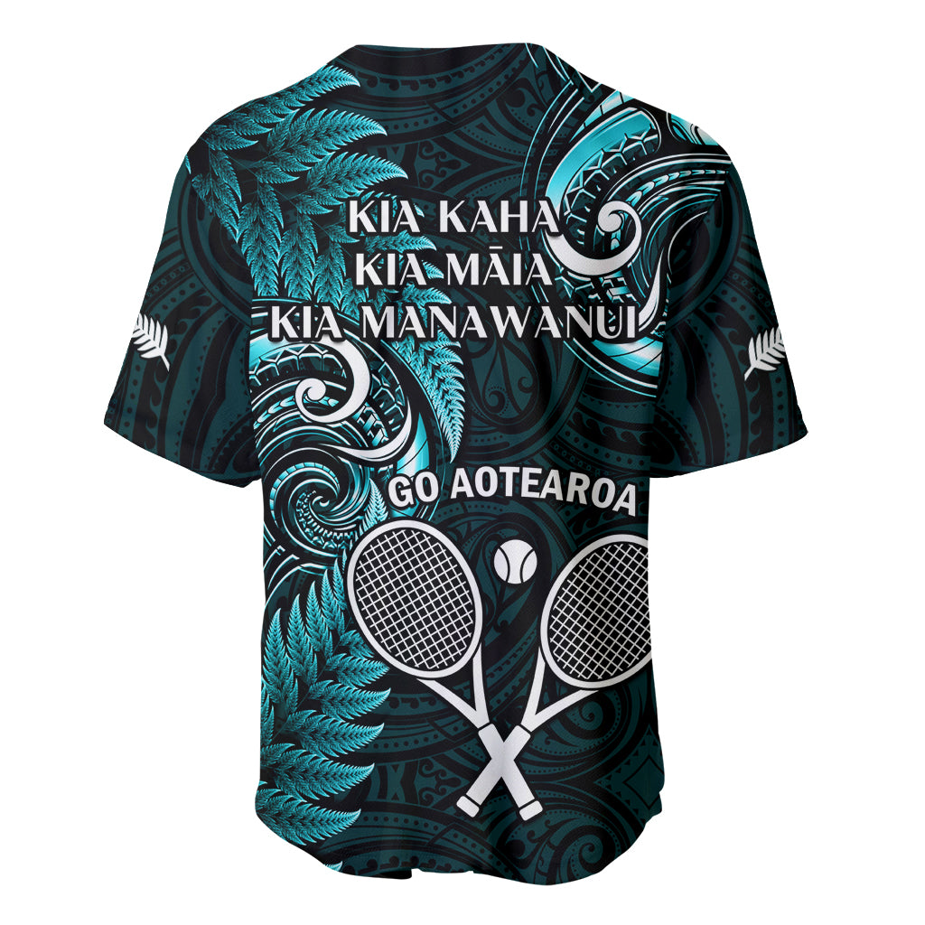 New Zealand Tiki Tennis Baseball Jersey 2024 Aotearoa Tenehi Maori Silver Fern - Turquoise - Vibe Hoodie Shop