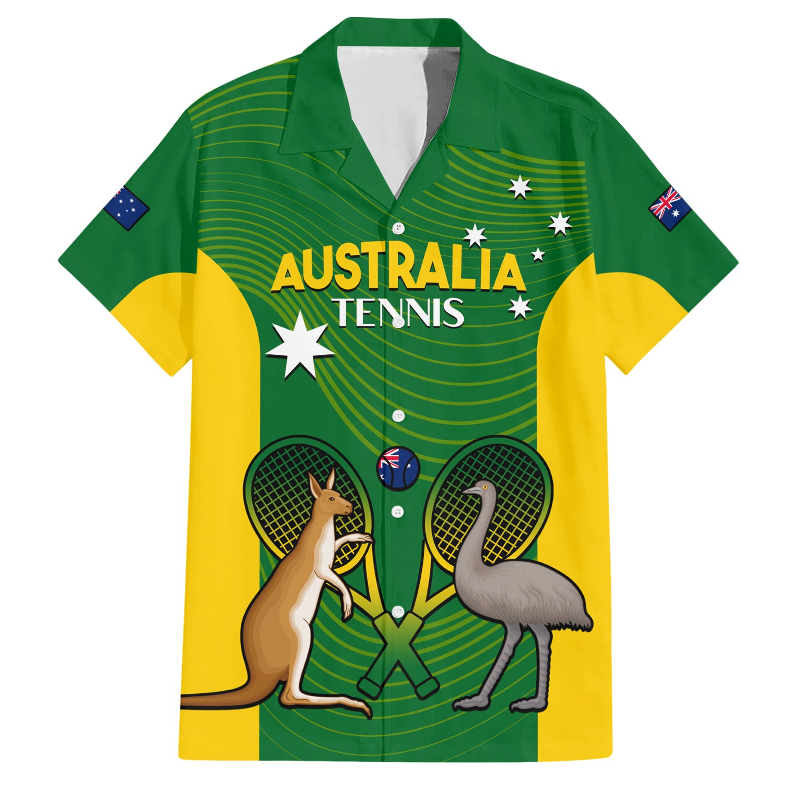 Personalised Australia Tennis Hawaiian Shirt Aussie Pride National Color - Vibe Hoodie Shop