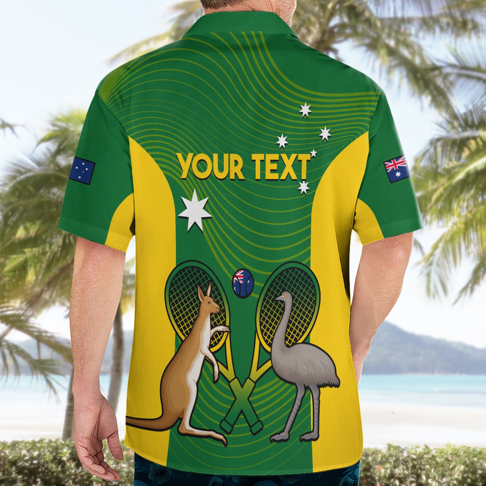 Personalised Australia Tennis Hawaiian Shirt Aussie Pride National Color - Vibe Hoodie Shop