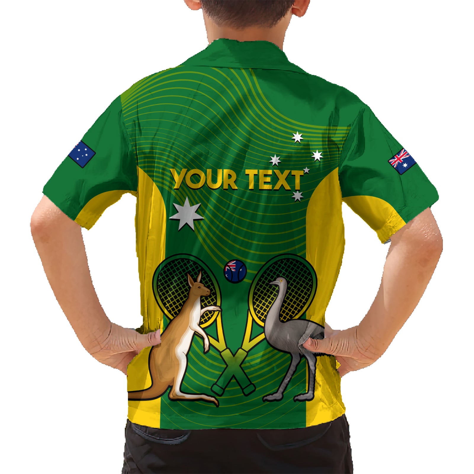 Personalised Australia Tennis Hawaiian Shirt Aussie Pride National Color - Vibe Hoodie Shop