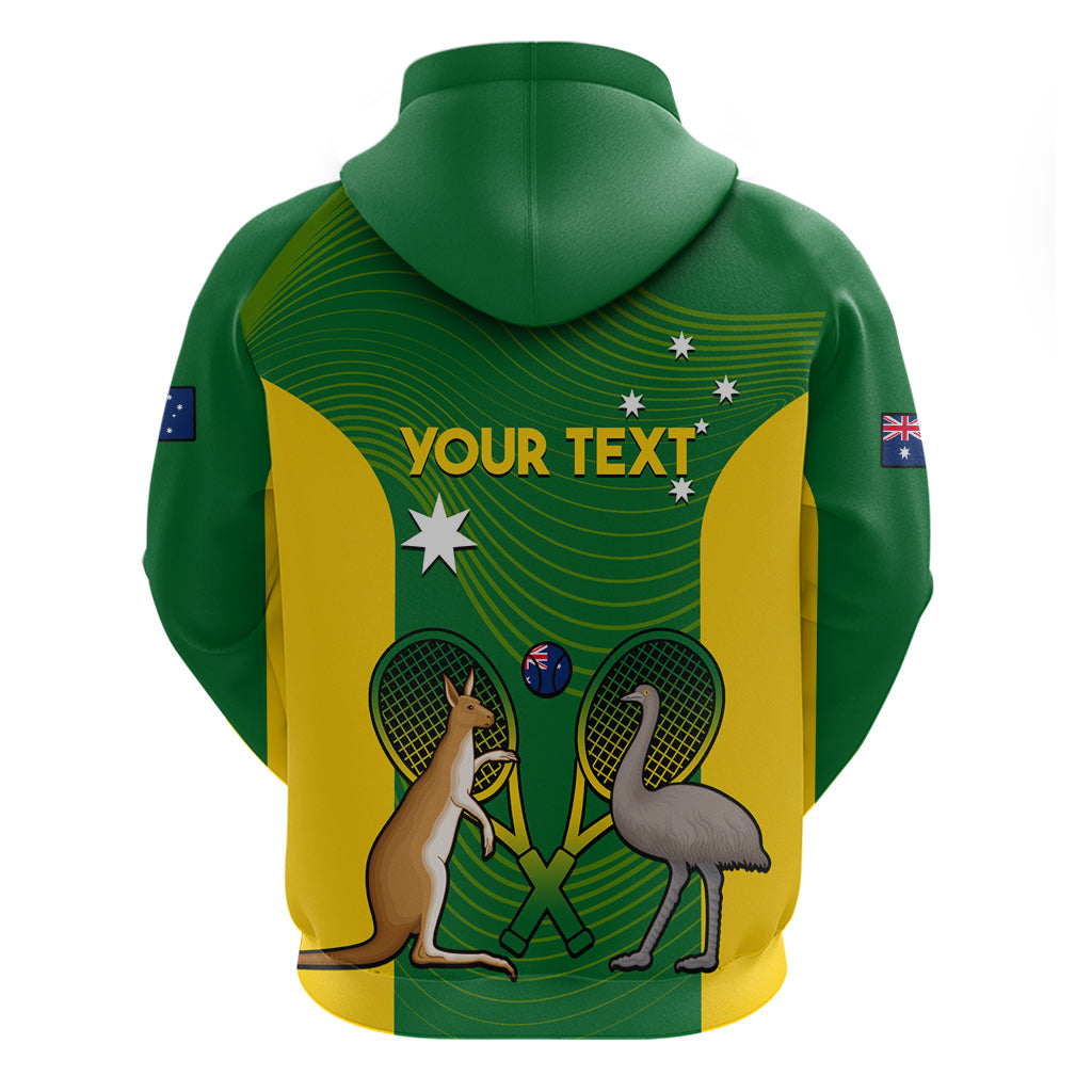 Personalised Australia Tennis Hoodie Aussie Pride National Color - Vibe Hoodie Shop
