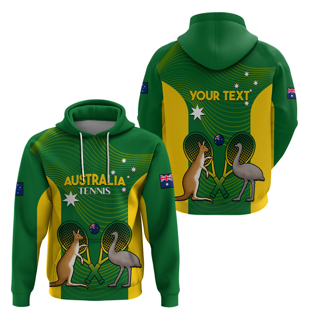 Personalised Australia Tennis Hoodie Aussie Pride National Color - Vibe Hoodie Shop