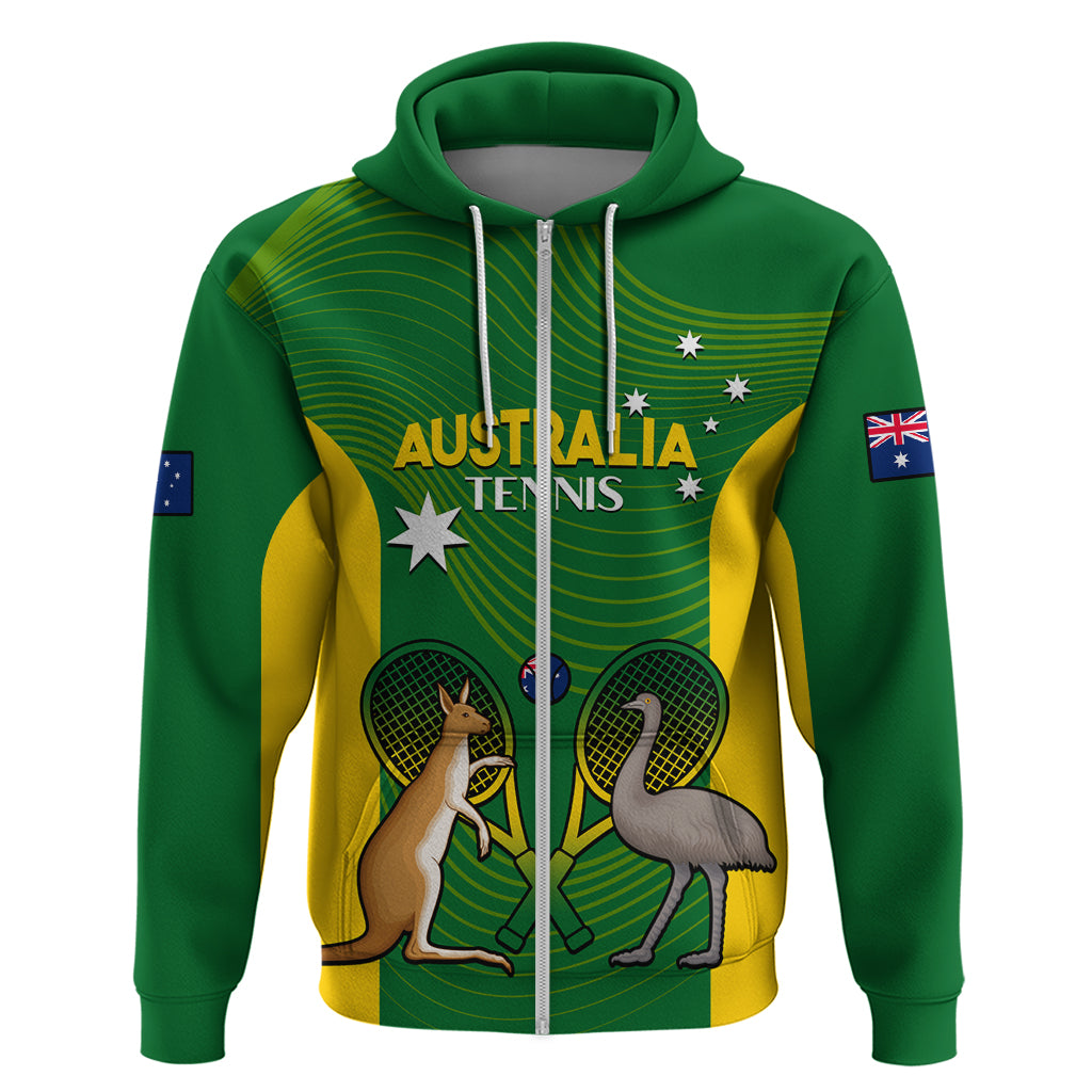 Personalised Australia Tennis Hoodie Aussie Pride National Color - Vibe Hoodie Shop