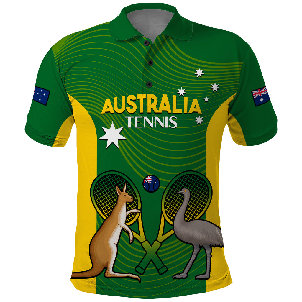 Personalised Australia Tennis Polo Shirt Aussie Pride National Color - Vibe Hoodie Shop