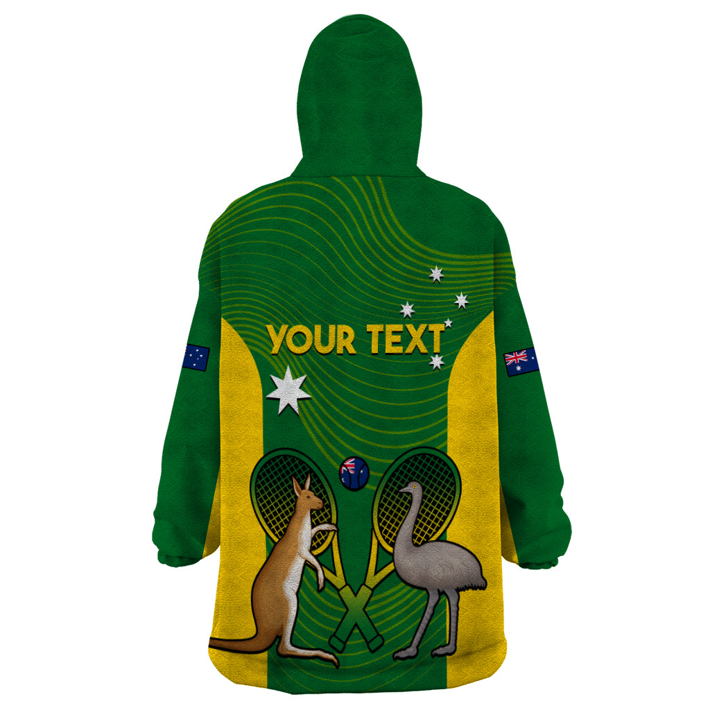 Personalised Australia Tennis Wearable Blanket Hoodie Aussie Pride National Color - Vibe Hoodie Shop