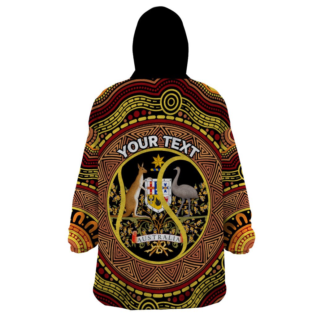 Personalised Australia Tennis Wearable Blanket Hoodie Aussie Indigenous Art - Vibe Hoodie Shop