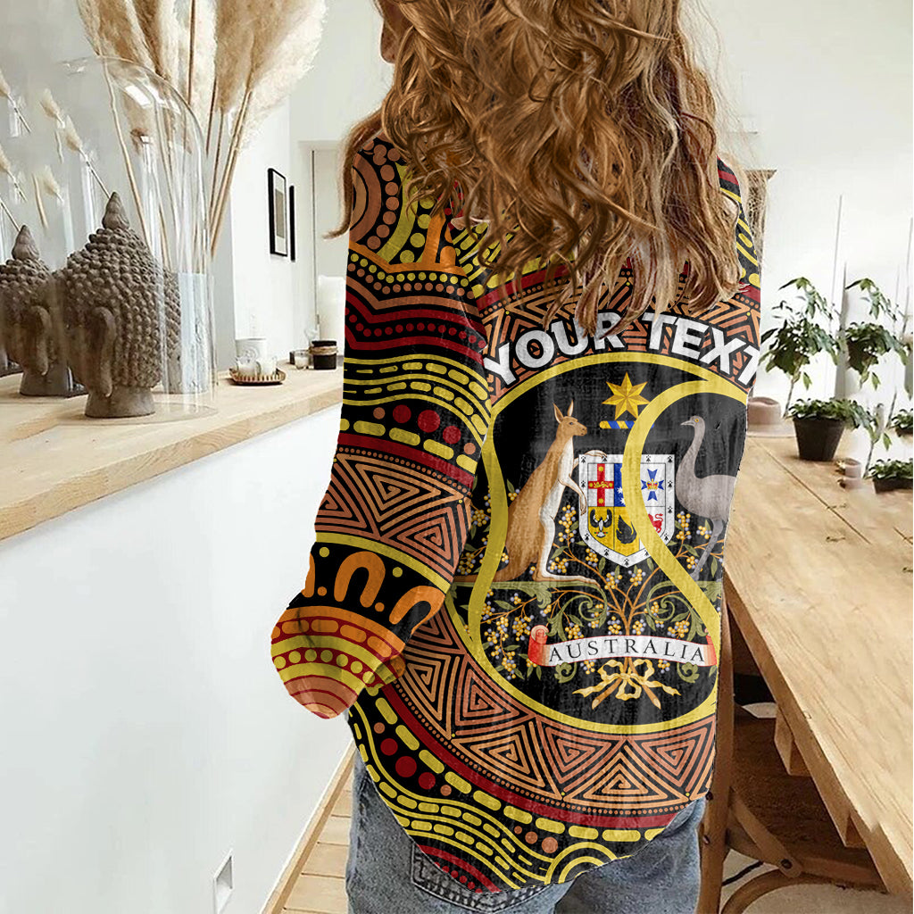 Personalised Australia Tennis Women Casual Shirt Aussie Indigenous Art - Vibe Hoodie Shop