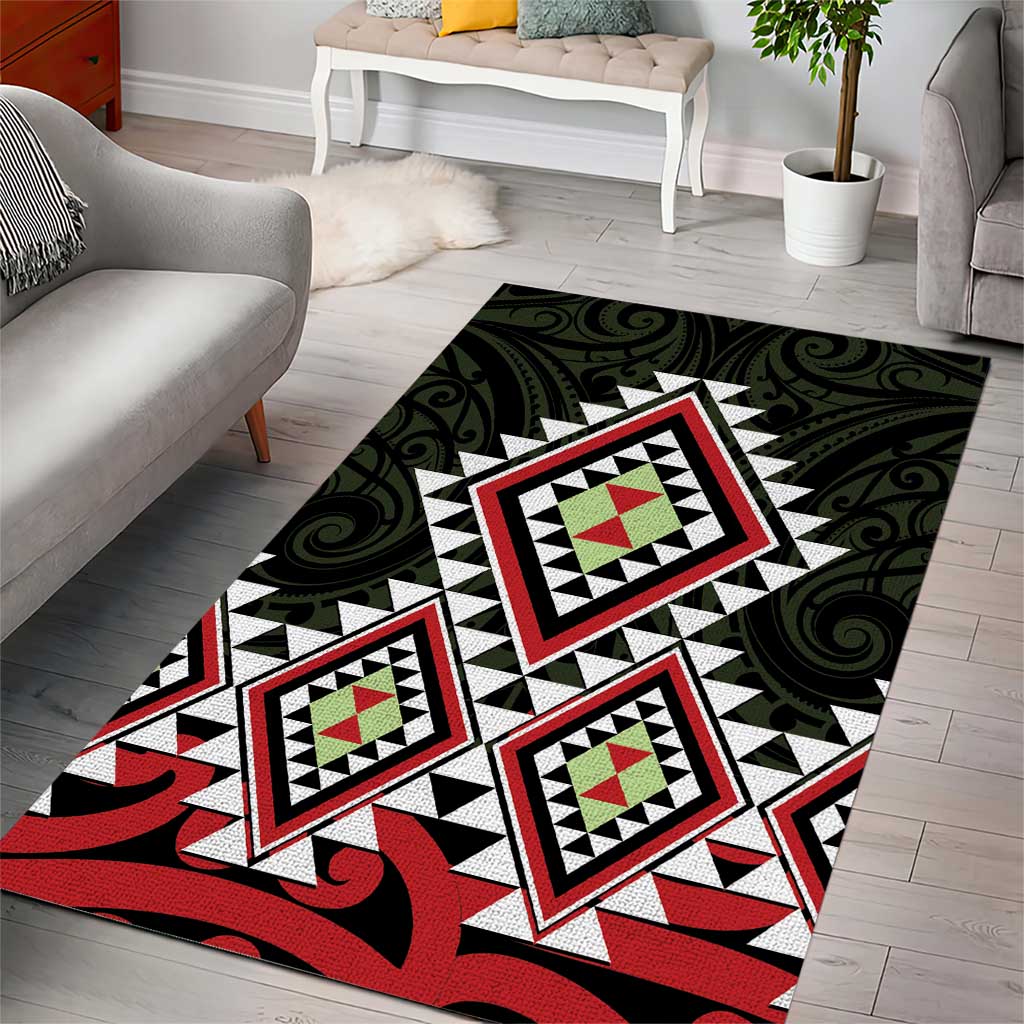 Kia Ora Aotearoa Area Rug 2025 Pasifika Maori Taniko Motifs - Vibe Hoodie Shop