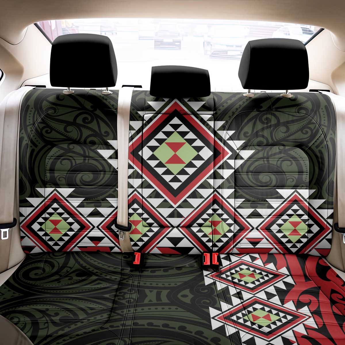 Kia Ora Aotearoa Back Car Seat Cover 2025 Pasifika Maori Taniko Motifs